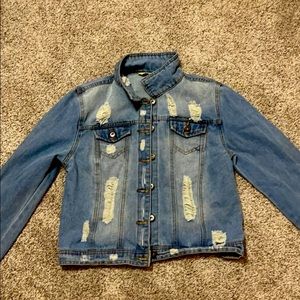 Ripped jean jacket